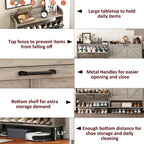 Shoe Cabinet with Two Flip Drawers 3-Tier Storage