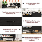 Shoe Cabinet with Two Flip Drawers 3-Tier Storage