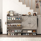 Shoe Cabinet with Two Flip Drawers 3-Tier Storage