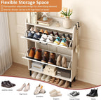 Shoe Cabinet with Two Flip Drawers 3-Tier Storage