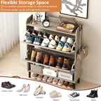 Shoe Cabinet with Two Flip Drawers 3-Tier Storage