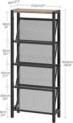 Shoe Rack 5-Tier Organiser Narrow Storage with Slanted