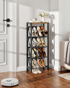Shoe Rack 5-Tier Organiser Narrow Storage with Slanted