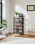 Shoe Rack 5-Tier Organiser Narrow Storage with Slanted