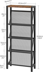 Shoe Rack 5-Tier Organiser Narrow Storage with Slanted