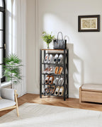 Shoe Rack 5-Tier Organiser Narrow Storage with Slanted