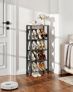 Shoe Rack 5-Tier Organiser Narrow Storage with Slanted