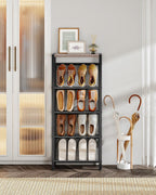 Shoe Rack 5-Tier Organiser Narrow Storage with Slanted