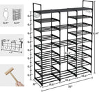 Shoe Rack 9 Tier 3 Row Metal Shoes
