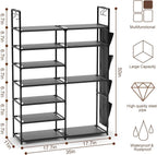 Shoe Rack 9 Tier 3 Row Metal Shoes