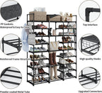 Shoe Rack 9 Tier 3 Row Metal Shoes