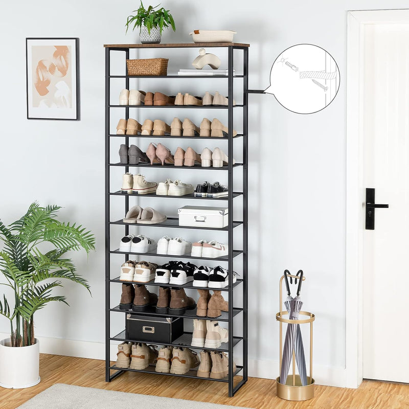 Shoe Rack Large Capacity 12-Tier Storage Organiser Tall Shelf
