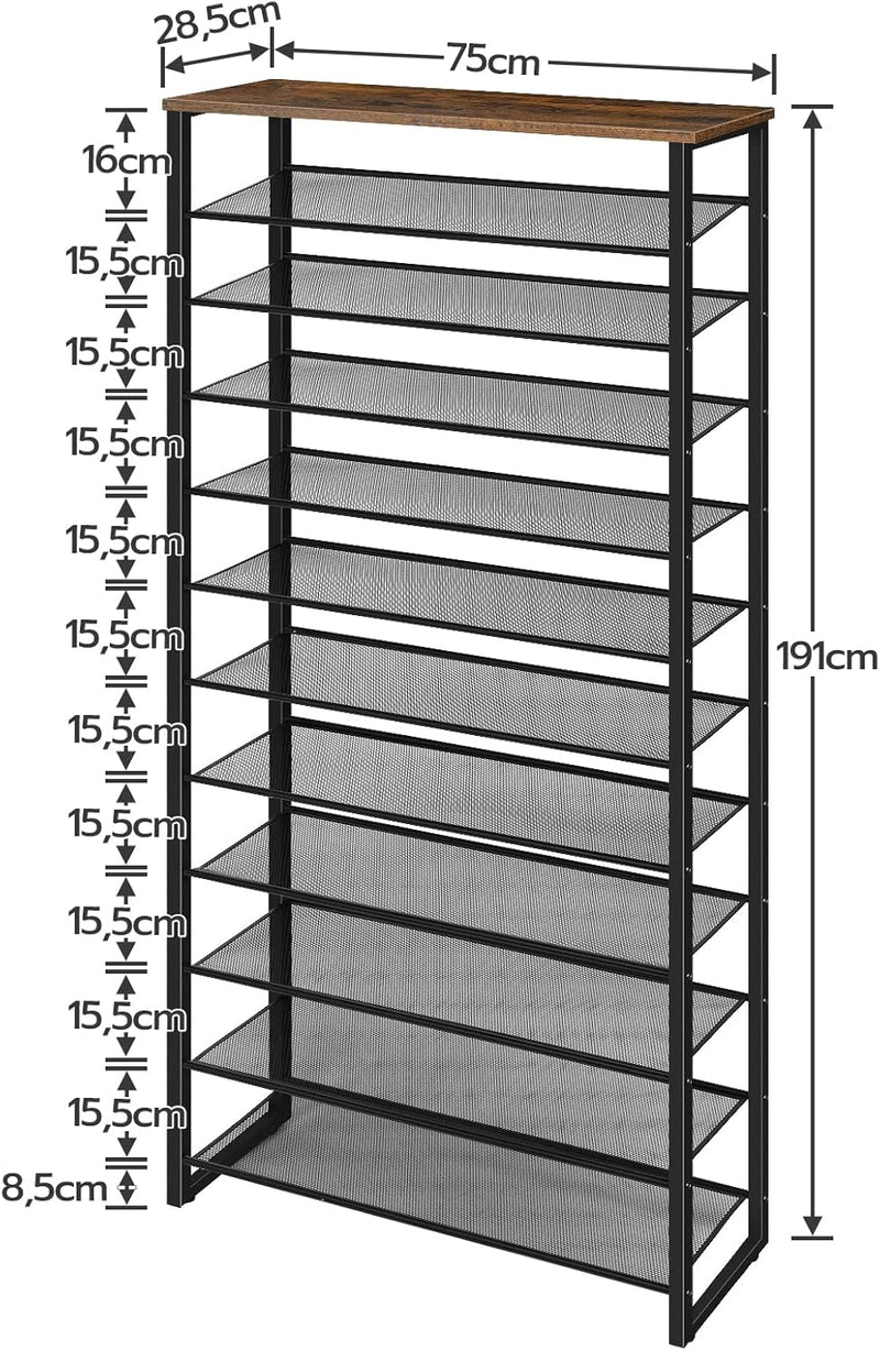 Shoe Rack Large Capacity 12-Tier Storage Organiser Tall Shelf