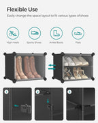Shoe Rack Plastic Storage Cabinet 8-Slot Modular Organiser