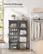 Shoe Rack Plastic Storage Cabinet 8-Slot Modular Organiser