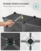Shoe Rack Plastic Storage Cabinet 8-Slot Modular Organiser