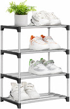 Shoe Rack Stackable Small Racks 3 Tier Footware