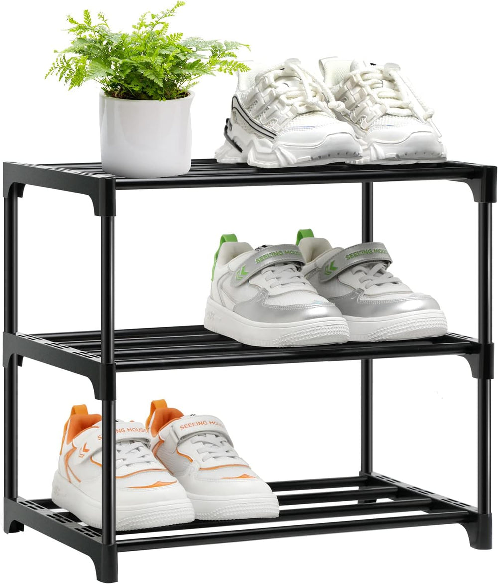 Shoe Rack Stackable Small Racks 3 Tier Footware