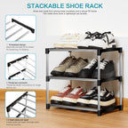Shoe Rack Stackable Small Racks 3 Tier Footware