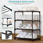 Shoe Rack Stackable Small Racks 3 Tier Footware