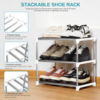 Shoe Rack Stackable Small Racks 3 Tier Footware