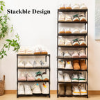 Shoe Rack Stackable Small Racks 3 Tier Footware