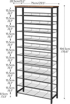Shoe Rack Tall Large Capacity Storage Organiser 12-Tier
