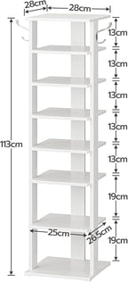 Shoe Rack Wooden Tall Narrow Storage Organizer