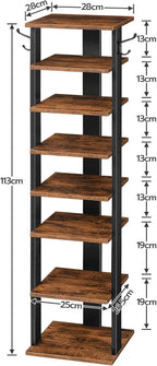 Shoe Rack Wooden Tall Narrow Storage Organizer