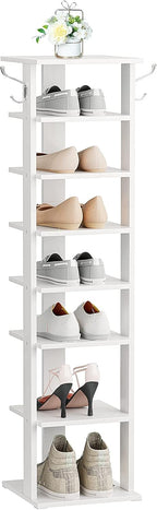 Shoe Rack Wooden Tall Narrow Storage Organizer