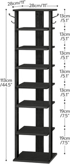 Shoe Rack Wooden Tall Narrow Storage Organizer