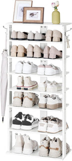 Shoe Rack Wooden Tall Narrow Storage Organizer