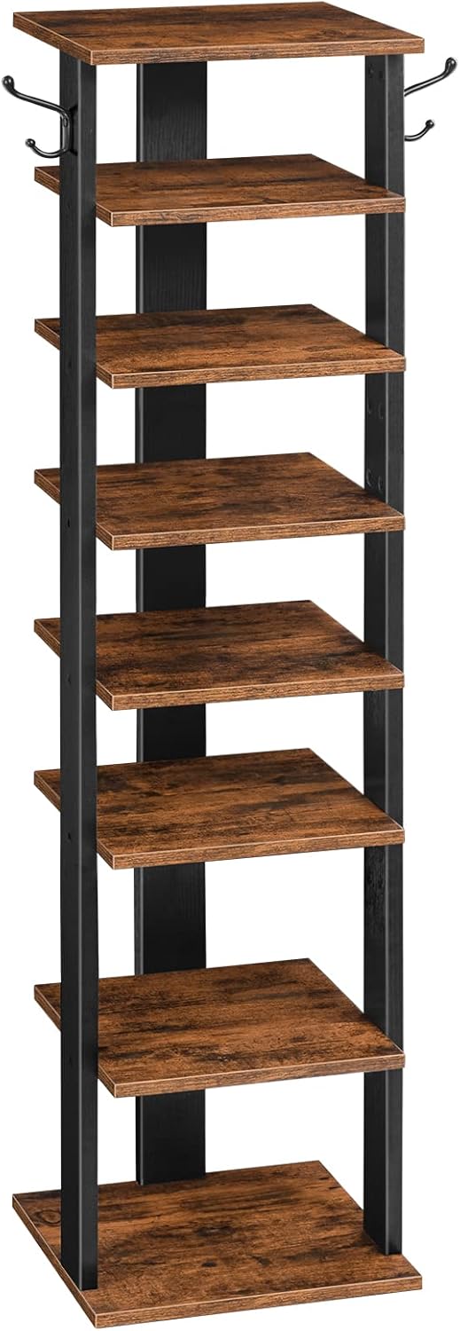 Shoe Rack Wooden Tall Narrow Storage Organizer