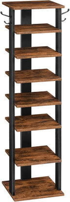 Shoe Rack Wooden Tall Narrow Storage Organizer
