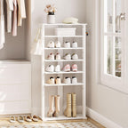 Shoe Rack Wooden Tall Narrow Storage Organizer