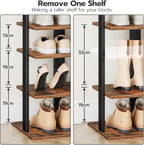 Shoe Rack Wooden Tall Narrow Storage Organizer