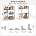 Shoe Rack Wooden Tall Narrow Storage Organizer