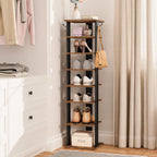 Shoe Rack Wooden Tall Narrow Storage Organizer