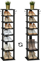 Shoe Rack Wooden Tall Narrow Storage Organizer