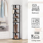 Shoe Rack Wooden Tall Narrow Storage Organizer