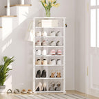 Shoe Rack Wooden Tall Narrow Storage Organizer