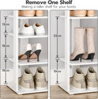 Shoe Rack Wooden Tall Narrow Storage Organizer