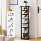 Shoe Rack Wooden Tall Narrow Storage Organizer