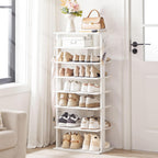 Shoe Rack Wooden Tall Narrow Storage Organizer