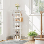 Shoe Rack Wooden Tall Narrow Storage Organizer