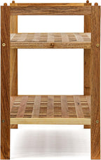 Shoe Racks Stackable Bench Walnut Wood Two Shelves (Set of 4)