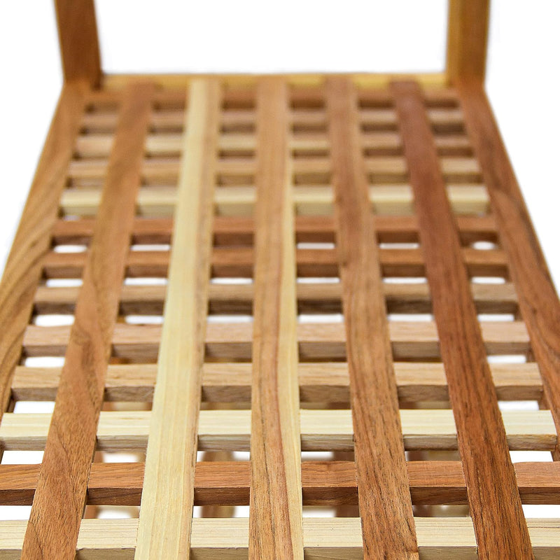 Shoe Racks Stackable Bench Walnut Wood Two Shelves (Set of 4)