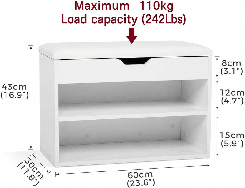 Shoe Storage Bench 60CM Wide with Folding