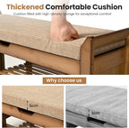 Shoe Storage Bench Bamboo with Padded Seat Cabinet