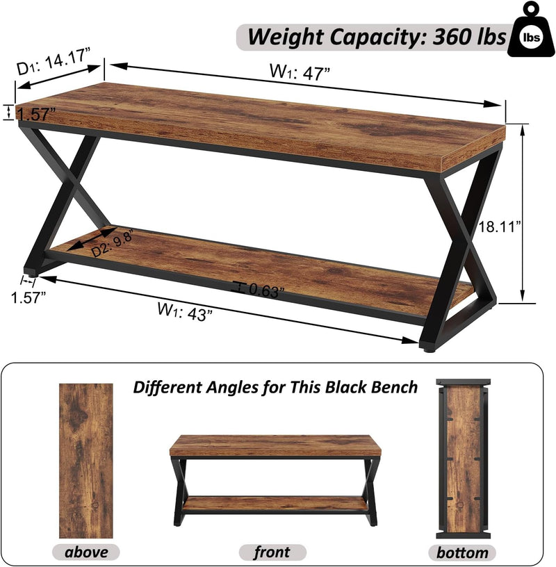 Shoe Storage Bench Entryway Benches for Hallway 120CM